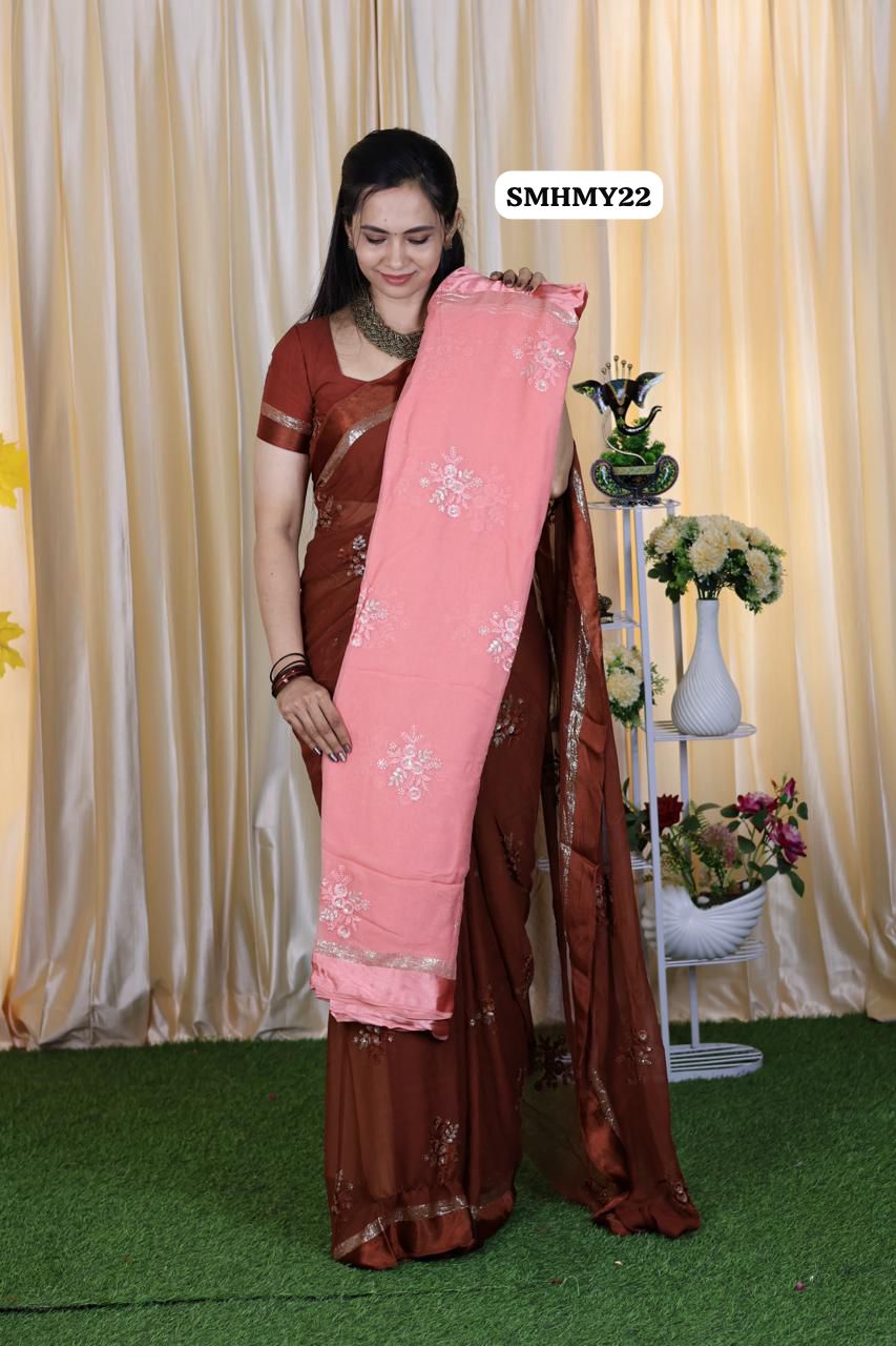 Viscose georgette saree 🥳
