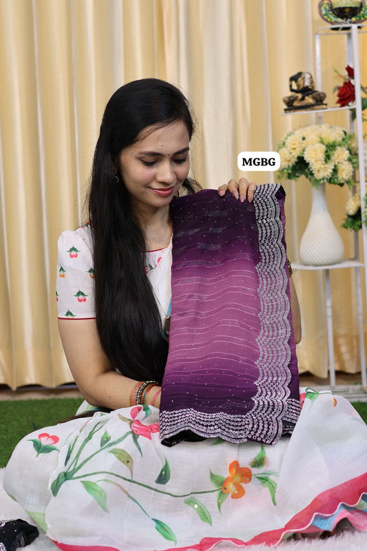 Designer saree with work at affordable price😍😎📚