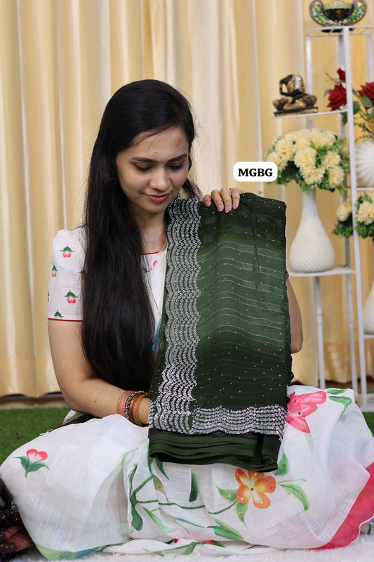 Designer saree with work at affordable price😍😎📚