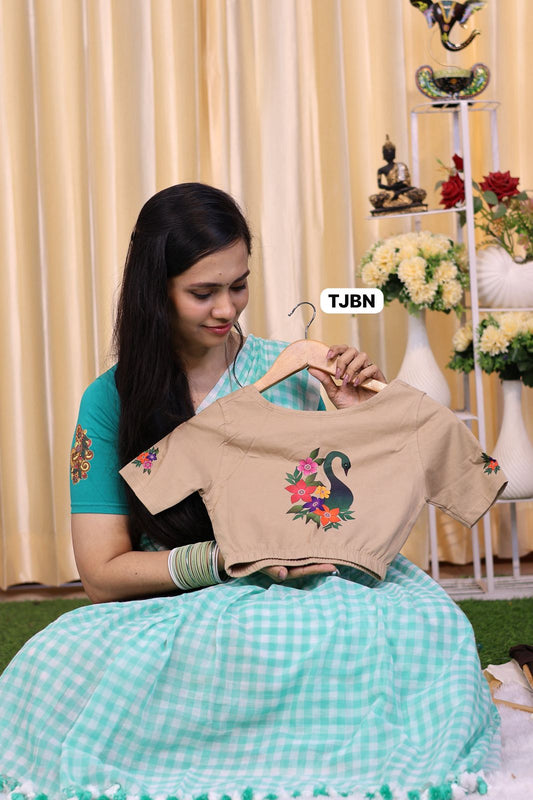 Premium quality readymade elastic blouse with printed design 😍⏰