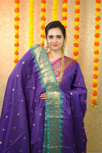 Kanchi semi silk saree with mirror work😍🥳