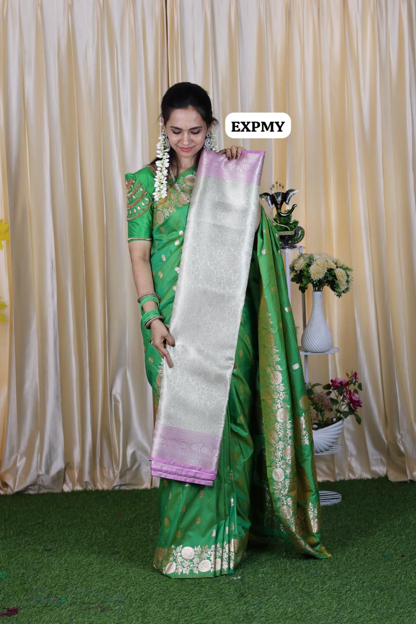 Bridal katan semi tissue silk saree .🥳