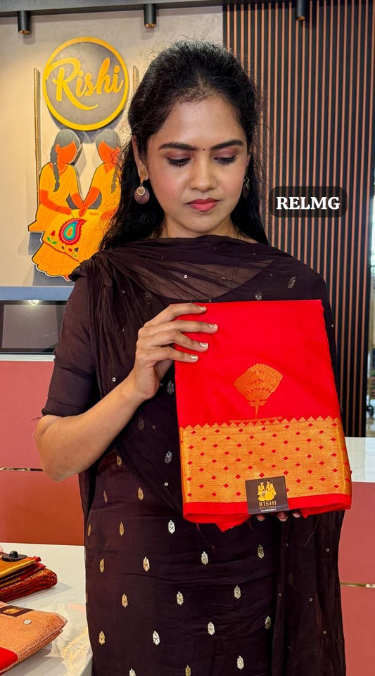 Premium Kanchi semi soft silk saree 🍏🍄