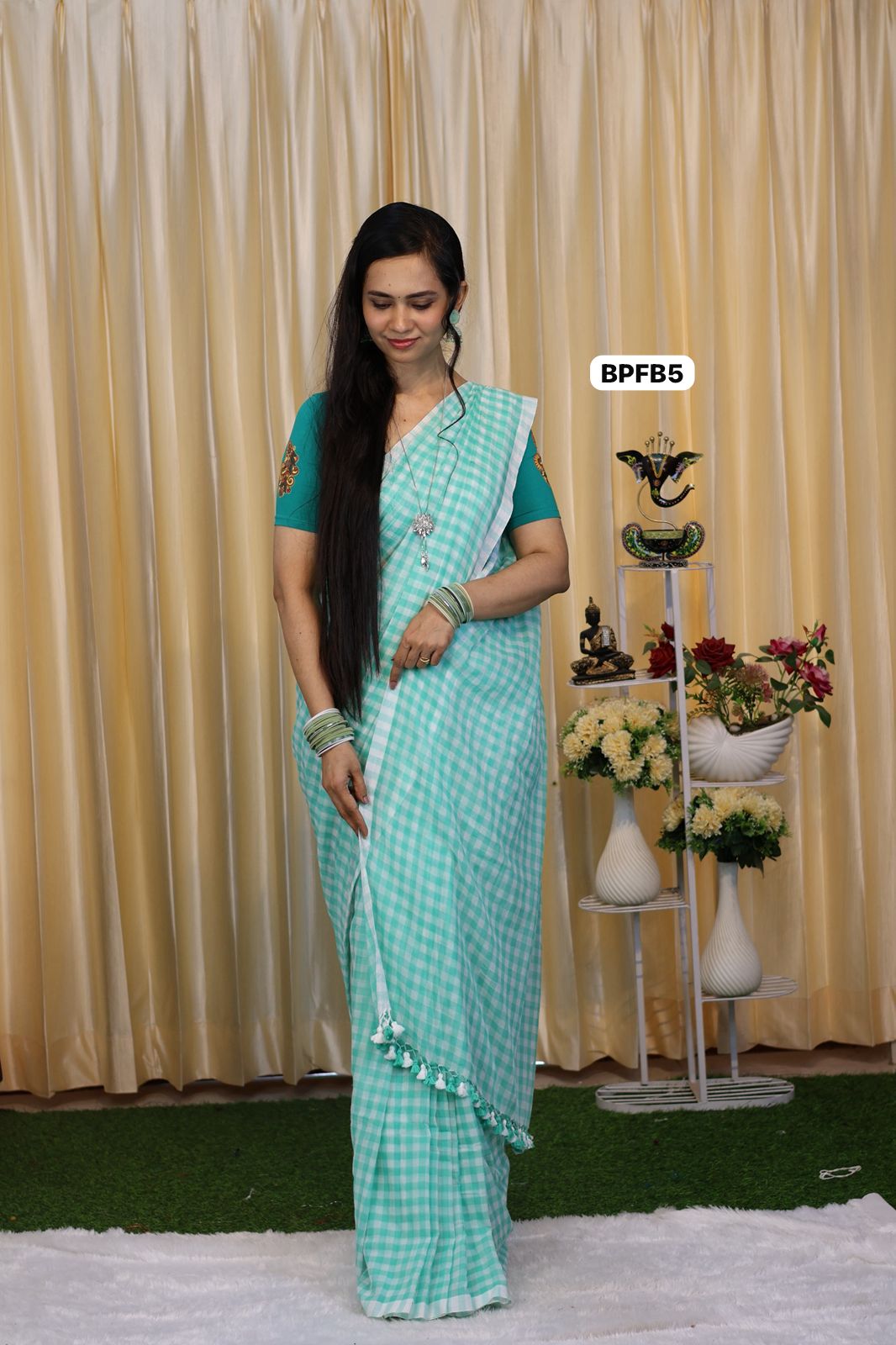 Nayanthara inspired mul cotton saree with checks 🥳