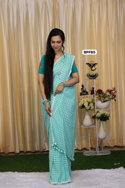 Nayanthara inspired mul cotton saree with checks 🥳