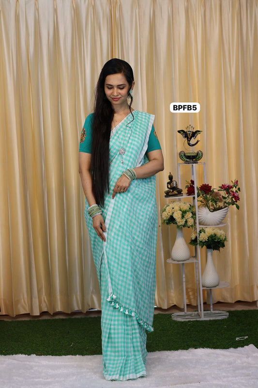 Nayanthara inspired mul cotton saree with checks 🥳