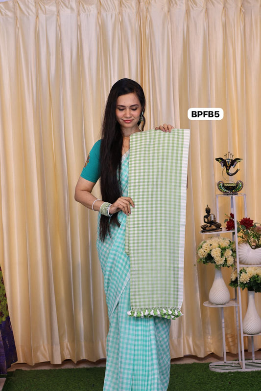 Nayanthara inspired mul cotton saree with checks 🥳