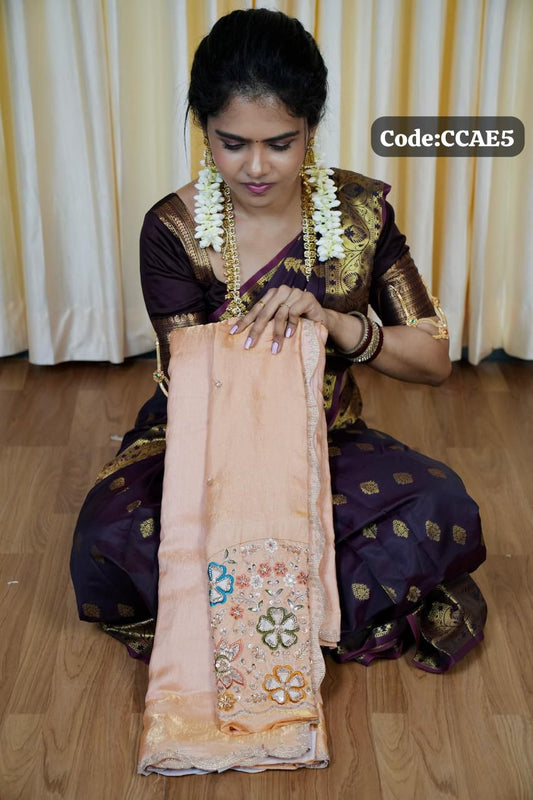 Space silk saree with jarkhand diamond work 🥰😎📚