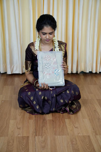 Space silk saree with jarkhand diamond work 🥰😎📚