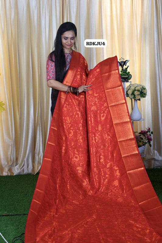 Nikkigalrani inspired saree chilly red colour 🥳