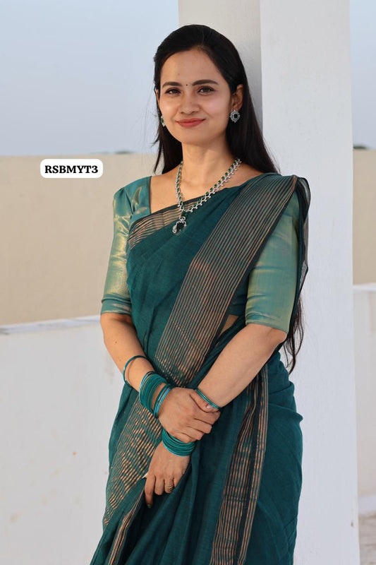 Mulmul cotton saree light weight with running blouse👇