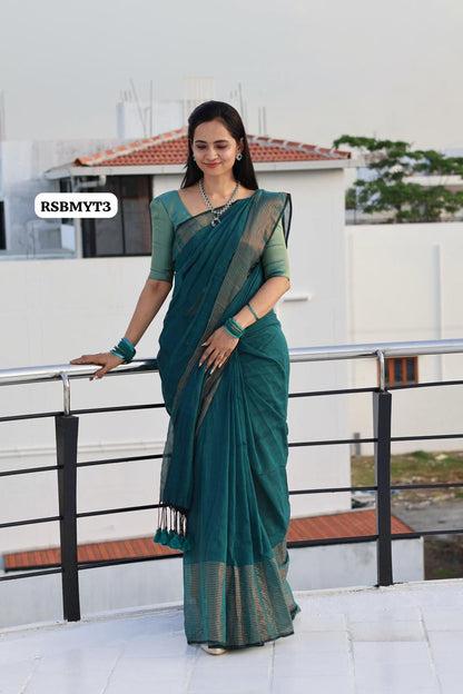 Mulmul cotton saree light weight with running blouse👇