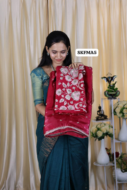 Offer 🤩Jimmy choo Saree with embroidery blouse 😍