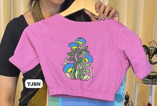 Premium quality readymade elastic blouse with printed design 😍⏰