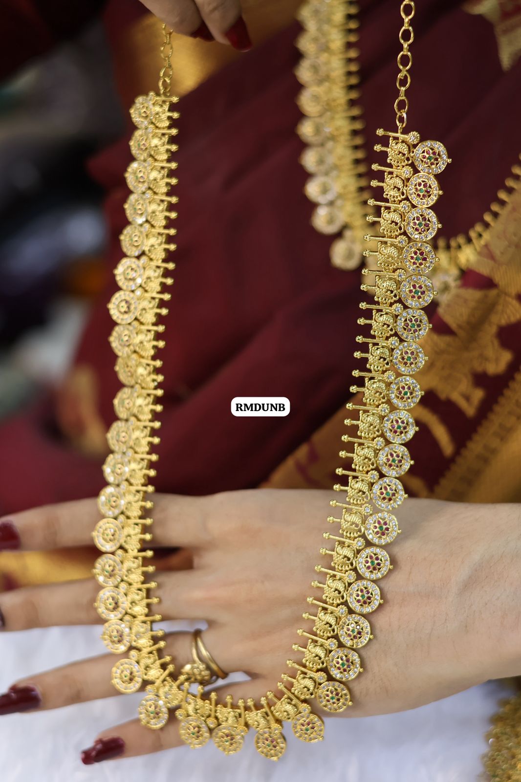 Real gold like imitation jewellery 😍😎midlength kasu malai