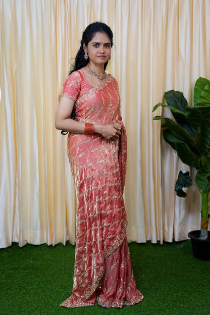 Premium Space silk with Golden heavy Katdhana work🥰⏰Prebook 6-8 days