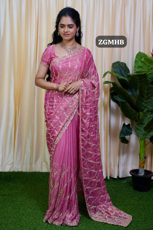 Premium Space silk with Golden heavy Katdhana work🥰⏰Prebook 6-8 days