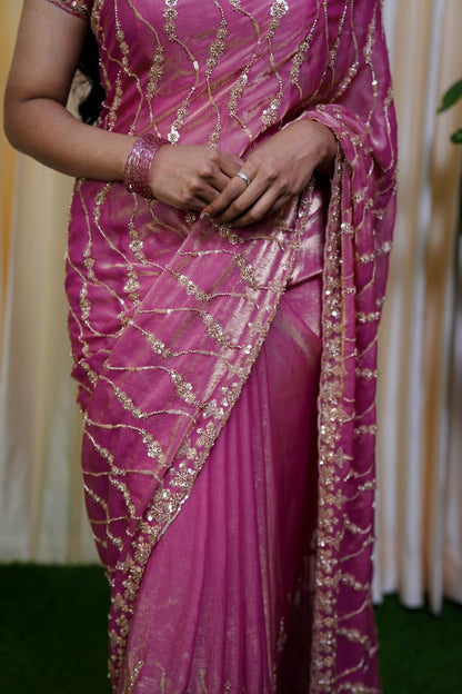 Premium Space silk with Golden heavy Katdhana work🥰⏰Prebook 6-8 days