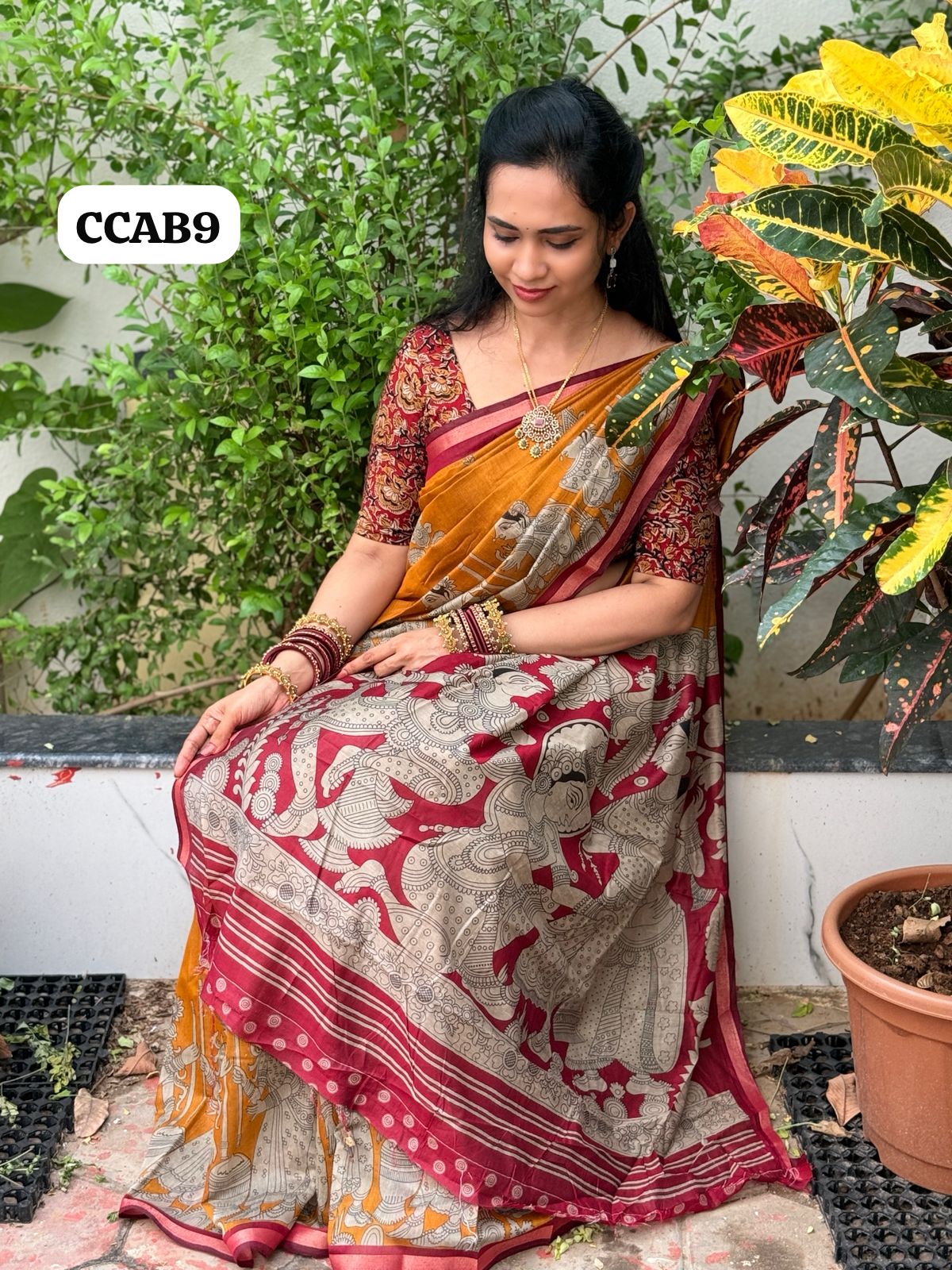 Kalamkari semi Modal silk Saree😍😎📚