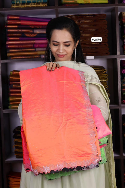 Designer saree with contrast blouse 😍Ⓜ️