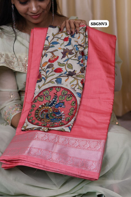 Mangalagiri inspired Mysore crepe silk saree with work blouseⓂ️