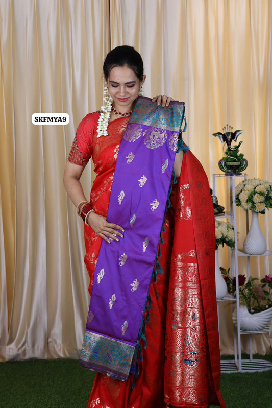 Offer🤩Dual shade semi soft silk saree with trending design😍