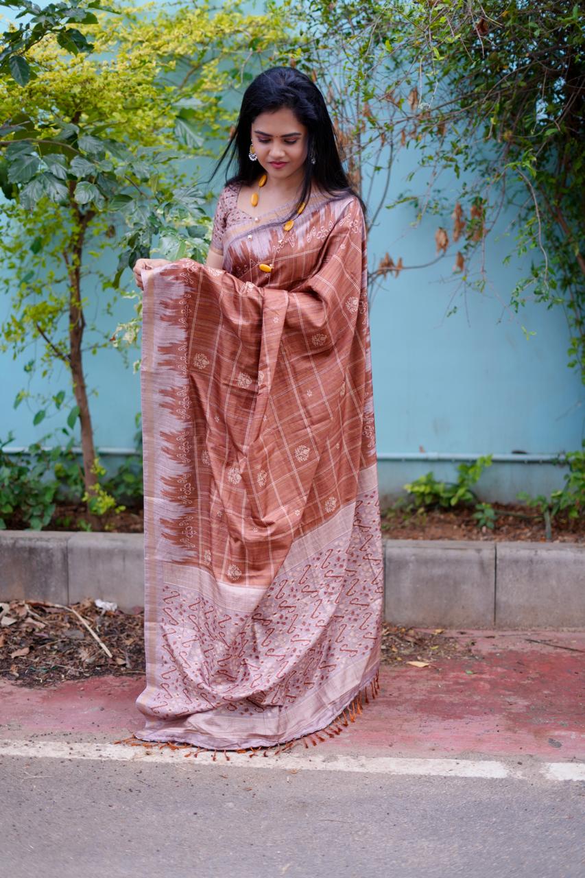 Tussar Silk saree🥰😎📚