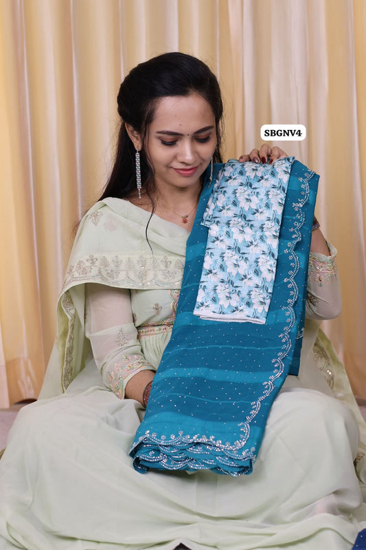 Designer saree with cut work border 😍Ⓜ️