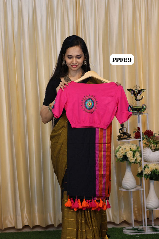 Mul cotton saree with elastic blouse🥳