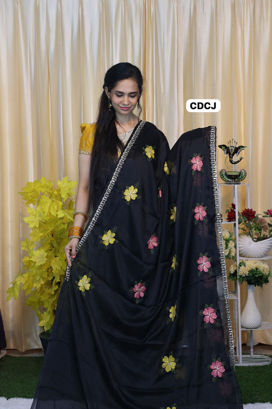 Designer saree with mirror work and embroidery work at unbelievable price🥳