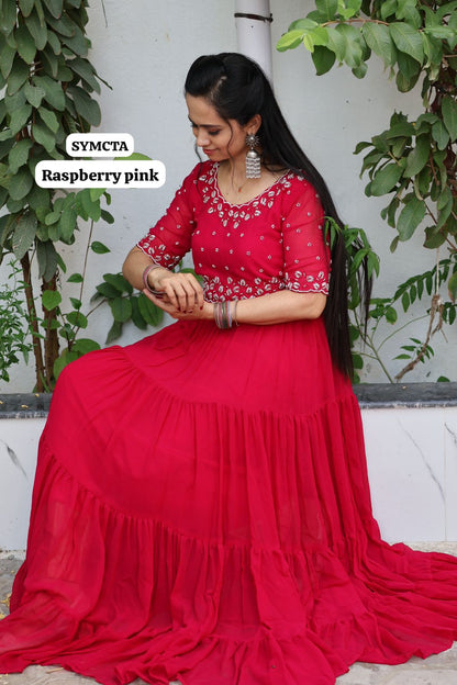 Full flair long gown with full lining 😍🥳