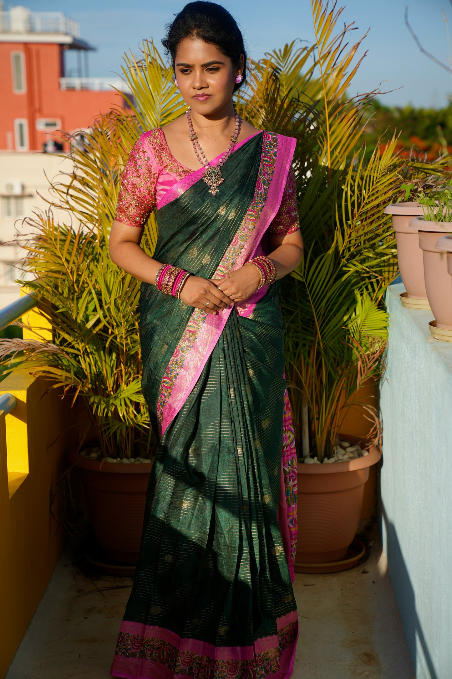 Silk mixed cotton saree😍😎📚