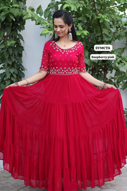 Full flair long gown with full lining 😍🥳