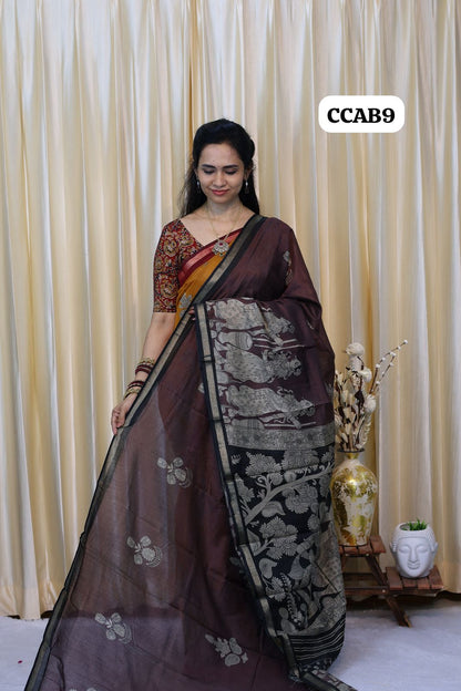 kalamkari Semi Modal Silk Saree😍😎📚