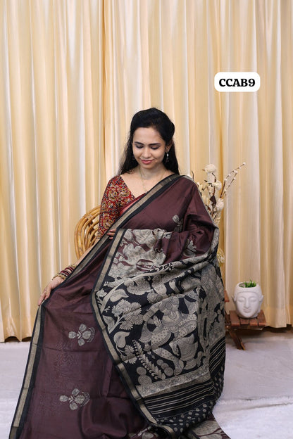 kalamkari Semi Modal Silk Saree😍😎📚