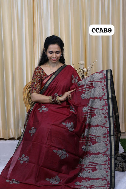 kalamkari Semi Model Silk saree😍😎📚