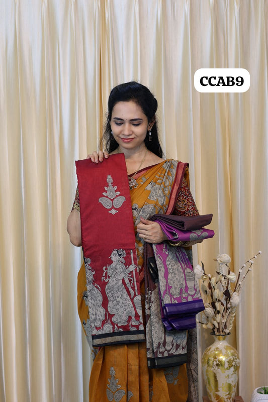 kalamkari Semi Model Silk saree😍😎📚