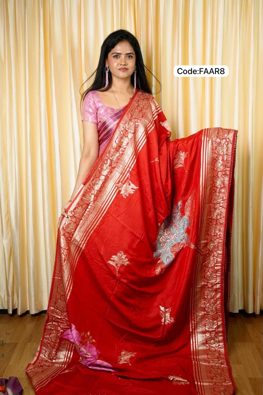 Soft viscose with golden zari🥰🥳