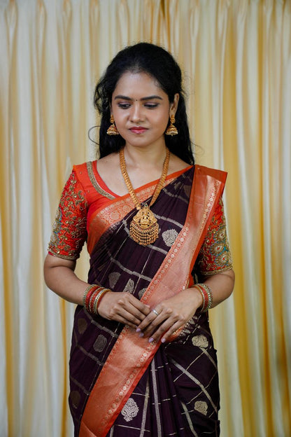 Premium warm silk saree with Contrast border🥳Dispatch time 4 or 5 days