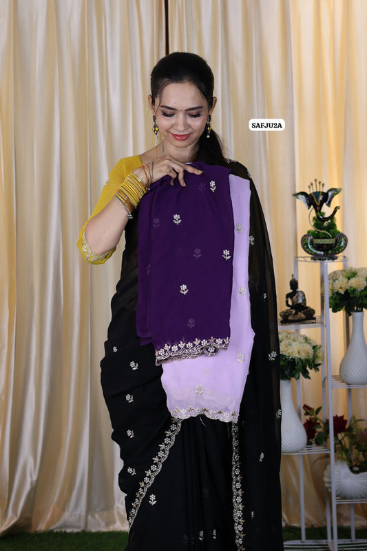 Premium georgette fabric with embroidery and pearl work 🥳