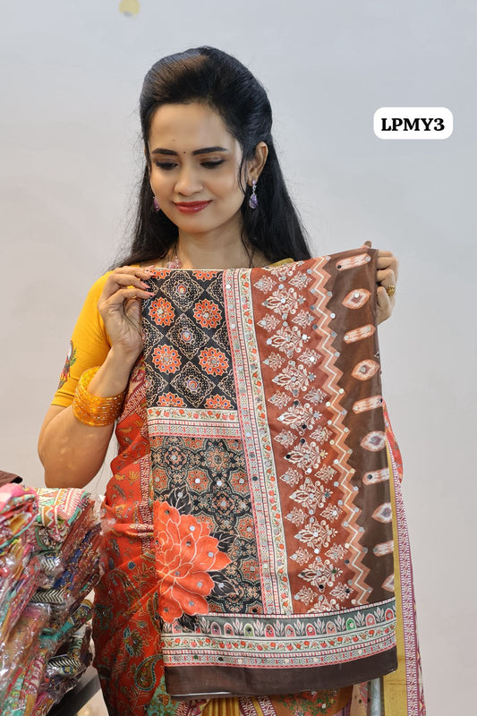 Masakali Mirror work saree😍😎📚