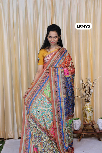 Masakali mirror work saree offer😍😎📚⛳