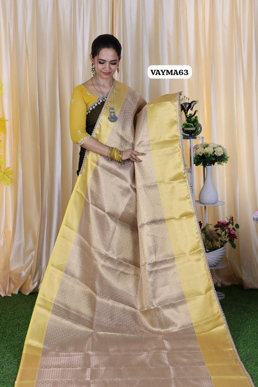 Aadi offer 🌹Premium tissue silk saree with lace border😍