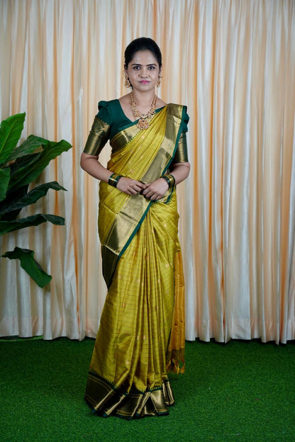 Kalyani silk saree with checks❌ saree NOT AVAILABLE