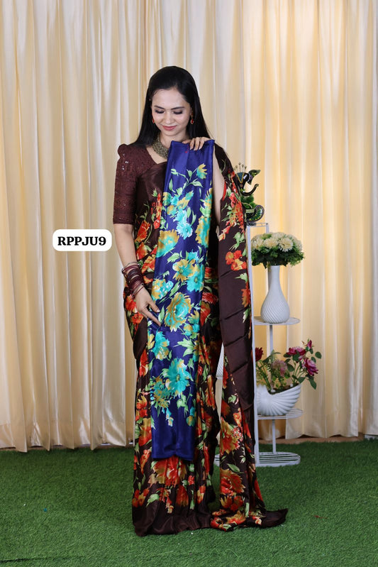 Soft crepe silk with floral design ❌