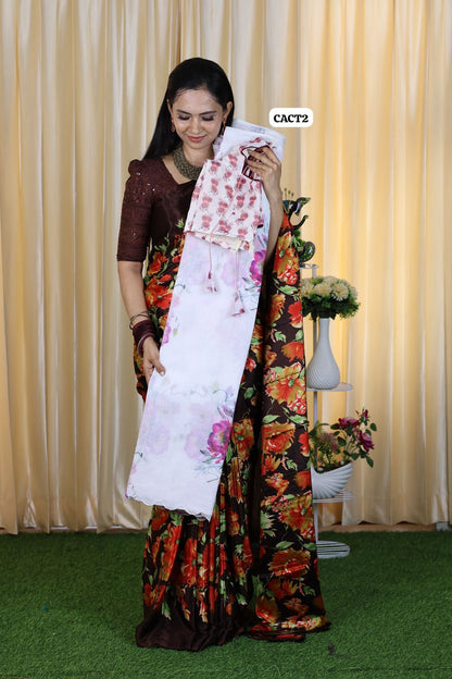 Linen cotton saree 🥳