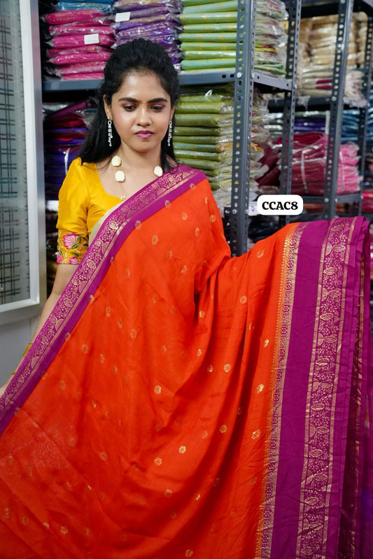 Chiffon fabric Rettapetta border 🥰😎📚
