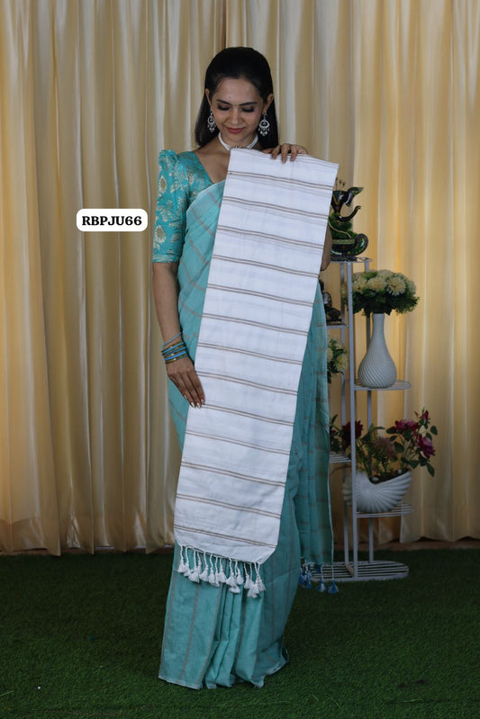 Khadhi cotton saree with zari weaving 🥳✅