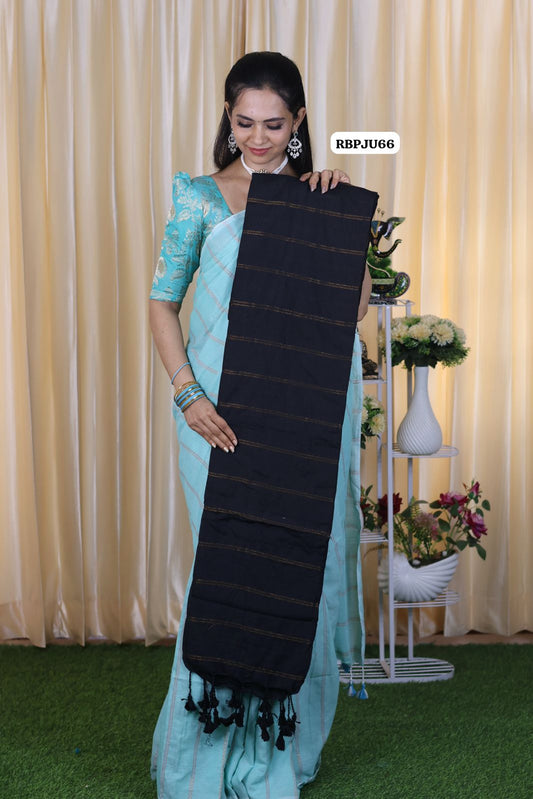 Khadhi cotton saree with zari weaving 🥳