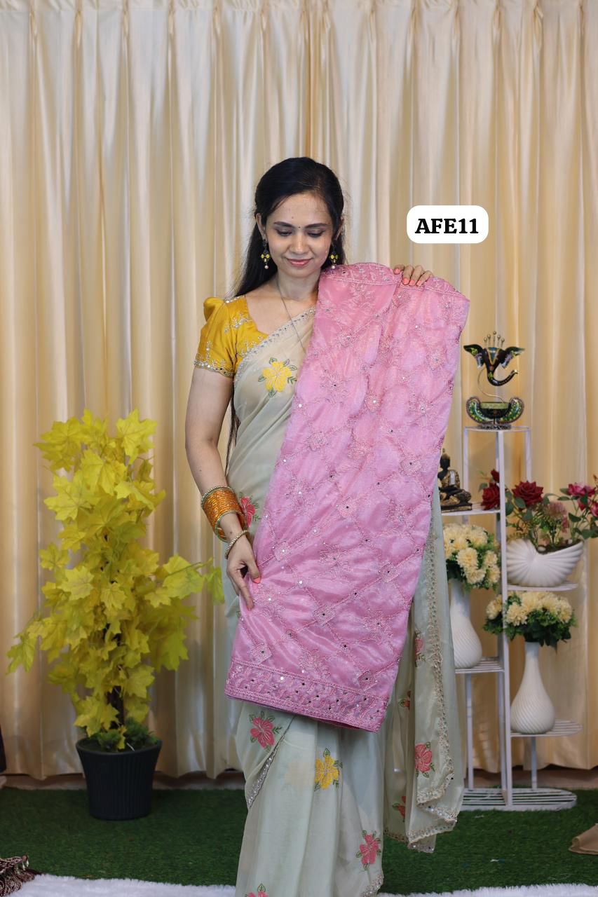 Ramzan special soft Net saree with mirror work😍😎🥳